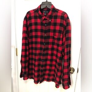 John Ashford men’s Buffalo plaid long sleeve flannel shirt. Size XL